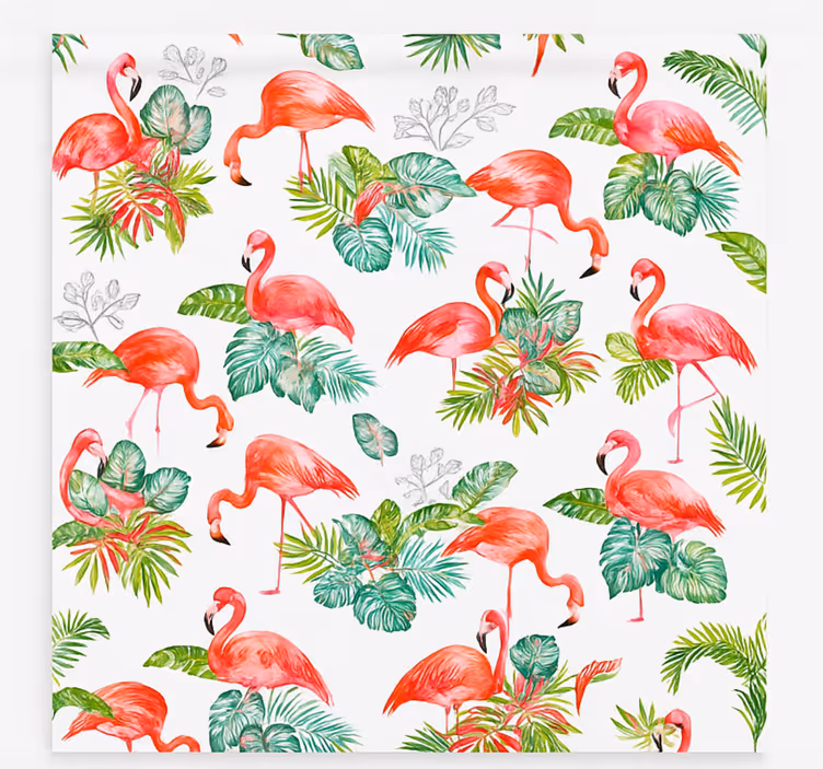 Flamingo Tropical Pattern blind kitchen - TenStickers