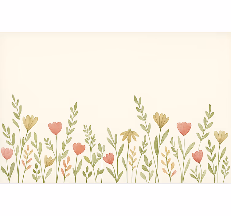 Field Flowers Border blind kitchen - TenStickers