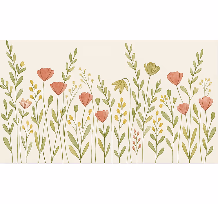 Poppy flower field  dining room blind - TenStickers