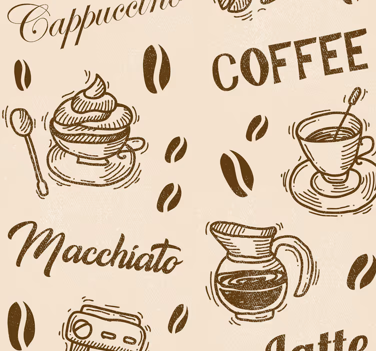 Blind kitchen coffee varieties design - TenStickers