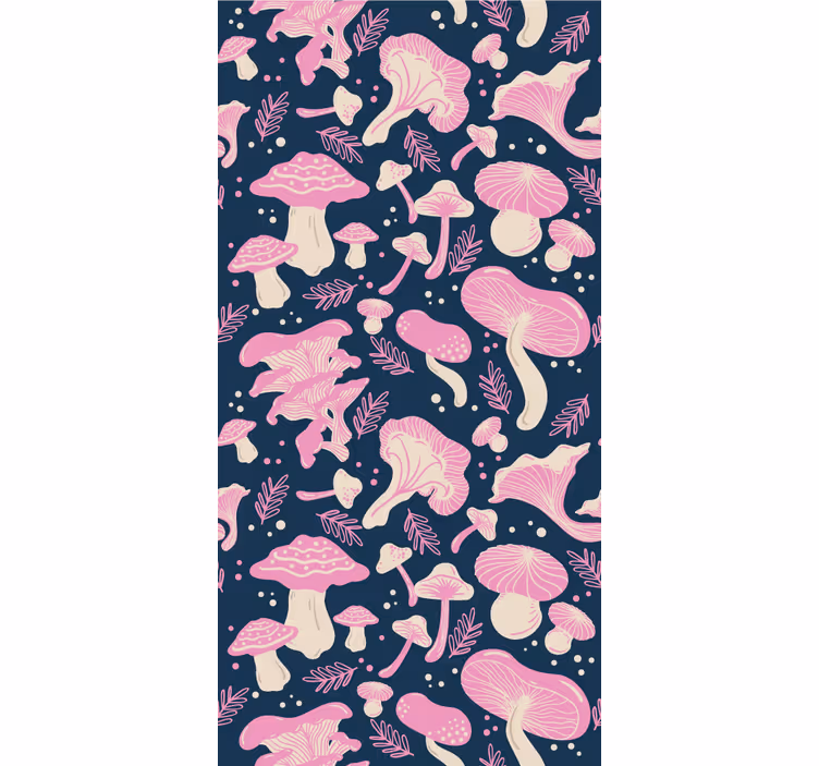 Blind kitchen pink mushroom seamless pattern - TenStickers