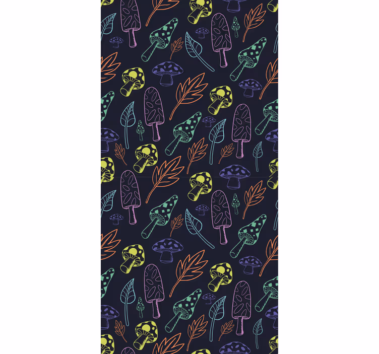 Blind kitchen with vibrant mushroom design - TenStickers