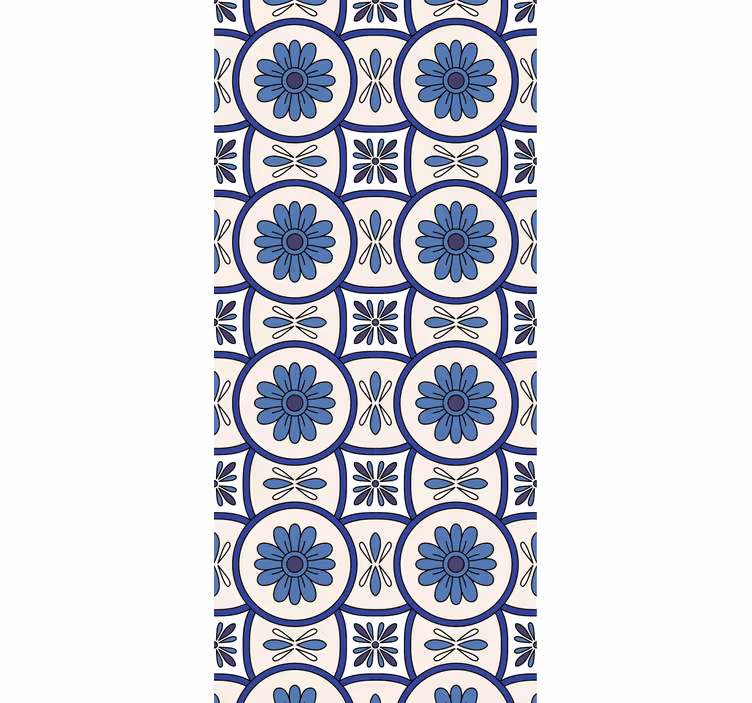 Blind kitchen blue flower portuguese tile - TenStickers