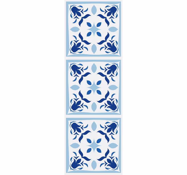 Blind kitchen with traditional portuguese tile flowers - TenStickers