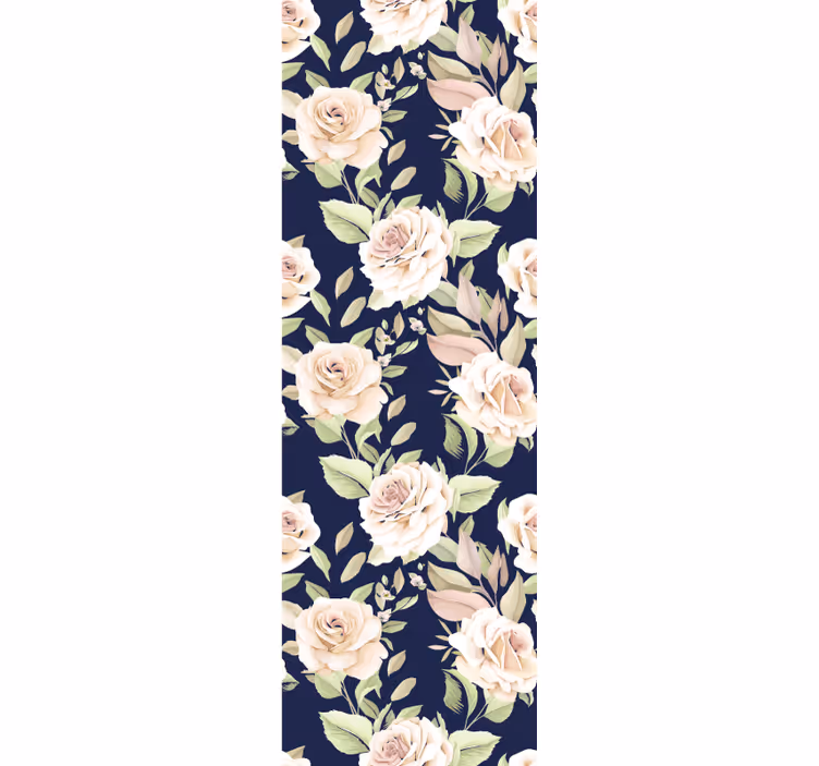 Blind kitchen vintage rose design on blue background - TenStickers