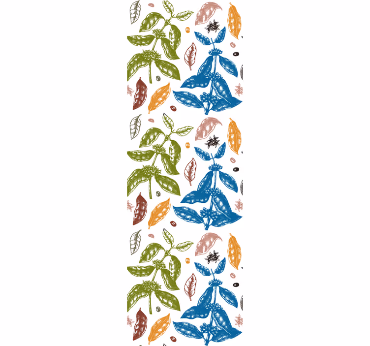 Blind kitchen coffee plant colorful pattern - TenStickers
