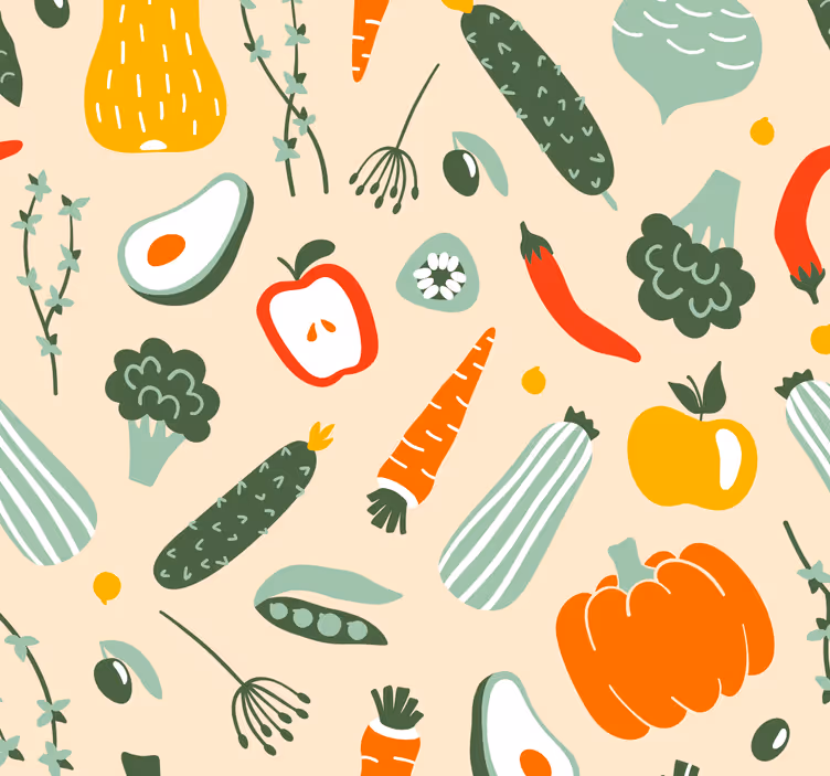 Blind kitchen vibrant variety of dishes - TenStickers