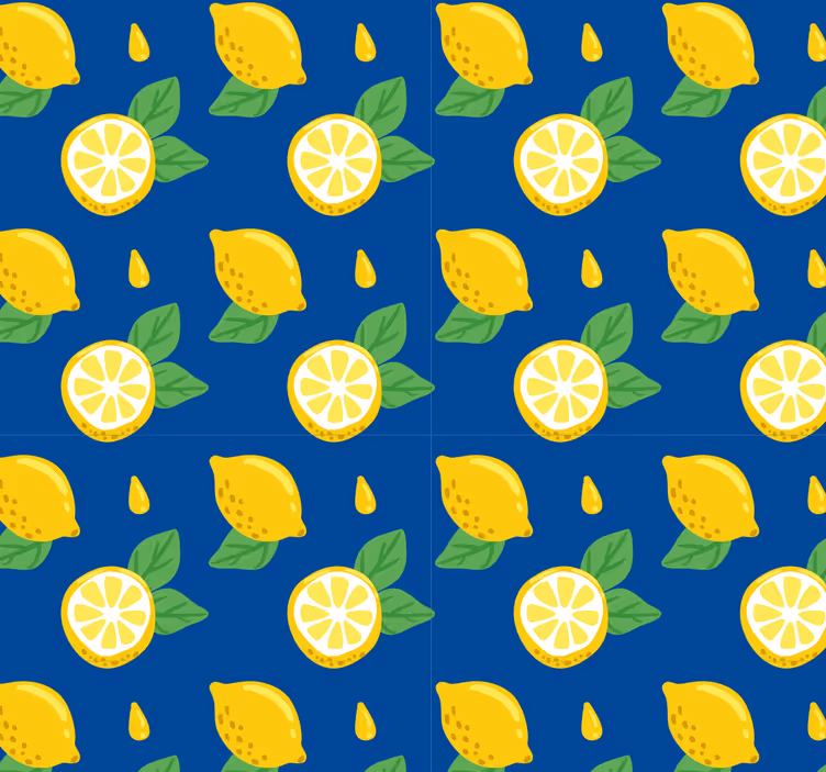 Blind kitchen hand-drawn lemons - TenStickers