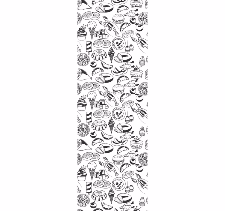 Blind kitchen food doodles design - TenStickers