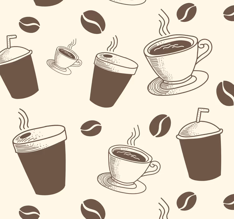 Blind kitchen coffee white-turquoise - TenStickers