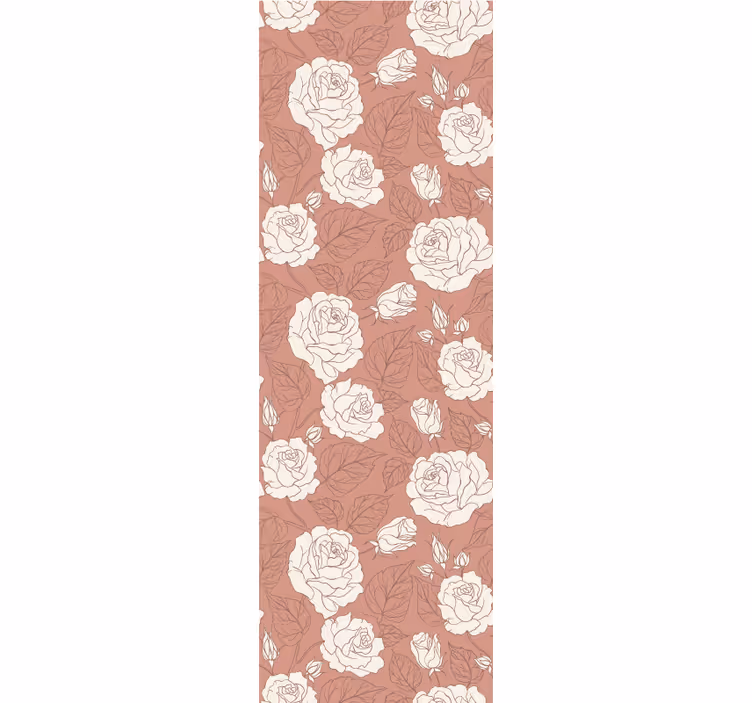 Dining room blind in terracotta big roses - TenStickers