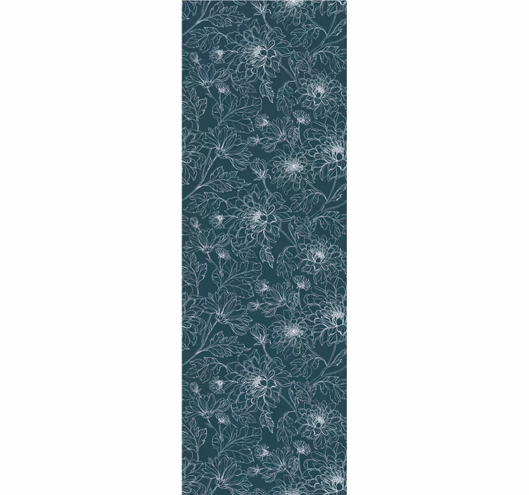 Dining room blind grandmillennial white flowers - TenStickers