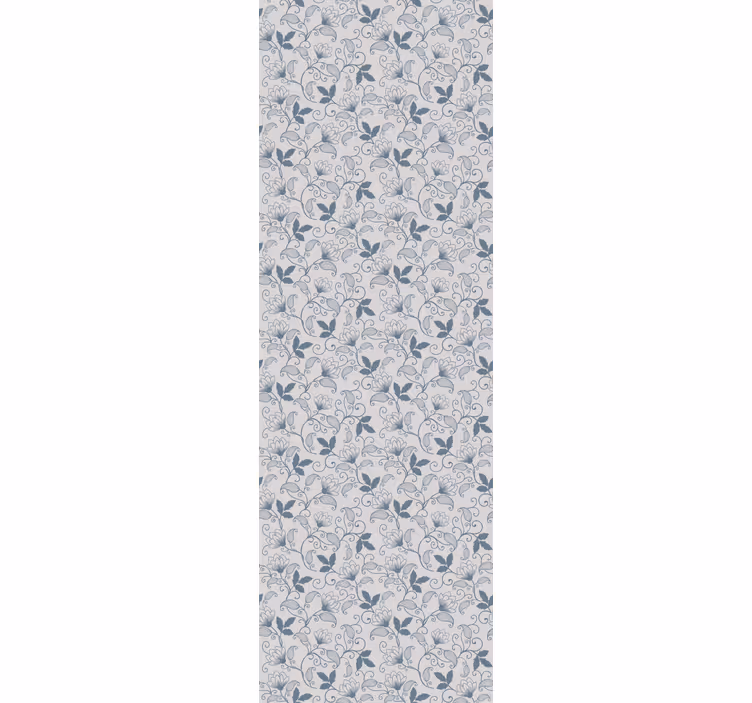 Floral blue hamptons pattern dining room blind - TenStickers