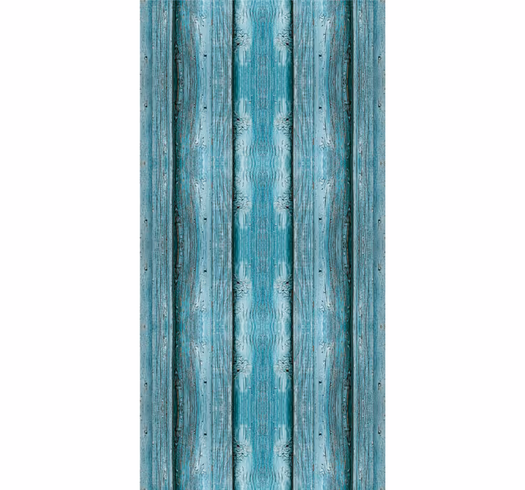 Dining room blind with blue wood texture effect - TenStickers
