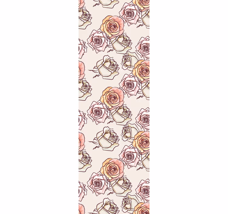 Dining room blind with english style roses pattern - TenStickers