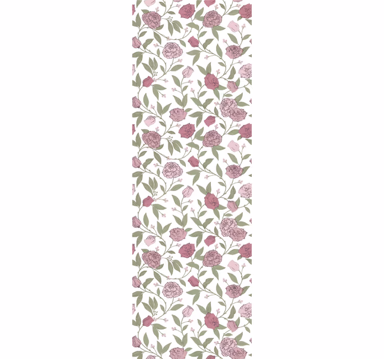 Dining room blind in pale pink vintage roses - TenStickers