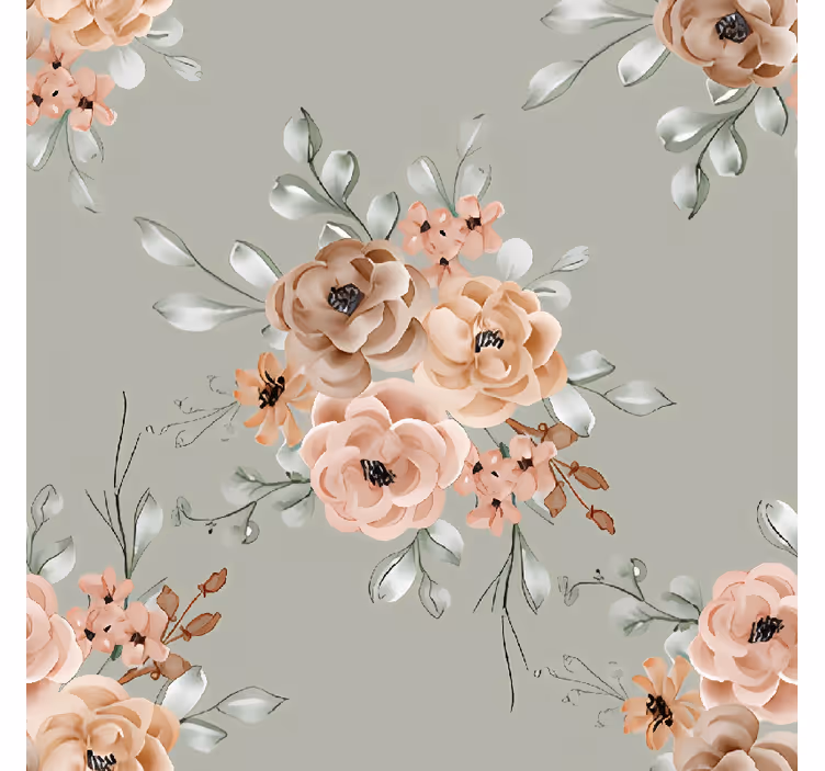 Dining room blind with vintage roses on mint green - TenStickers