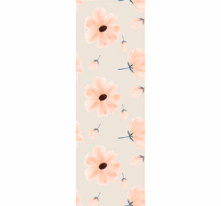 Dining room blind with large floral watercolor design - TenStickers