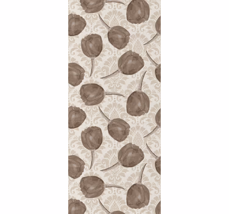 Dining room blind with gray tulips and acanthus scrolls - TenStickers