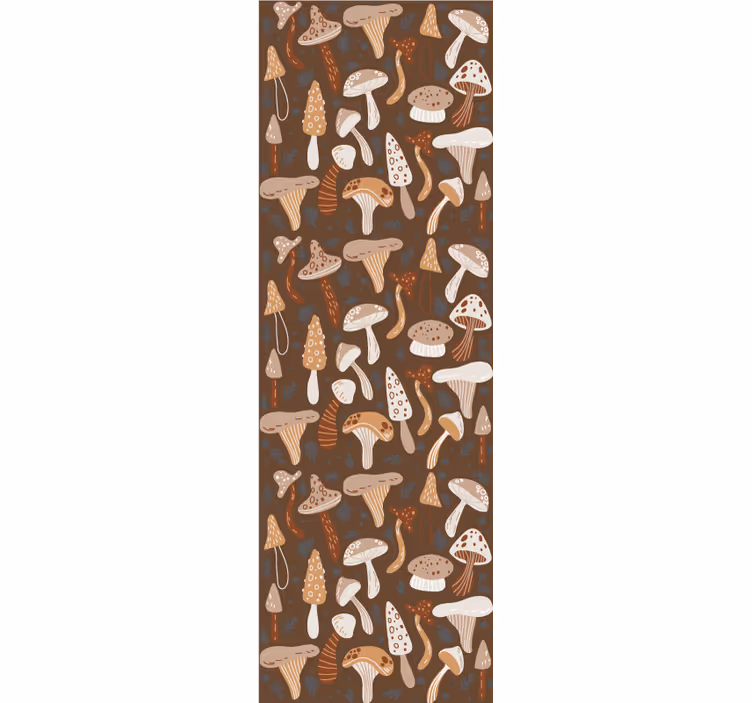 Dining room blind with forest mushrooms on brown - TenStickers