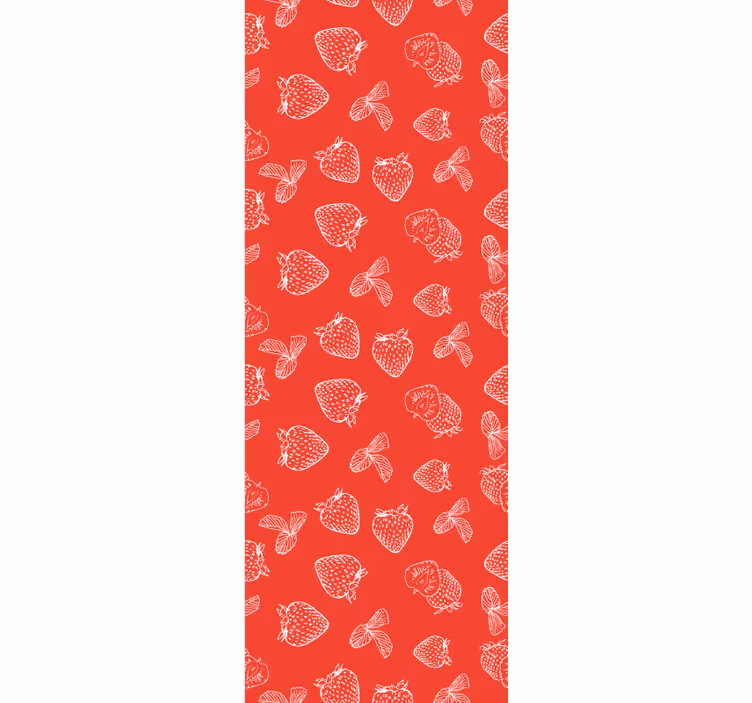 Dining room blind seamless strawberry doodle pattern - TenStickers