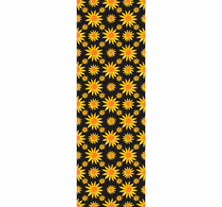 Dining room blind sunflower on black background - TenStickers