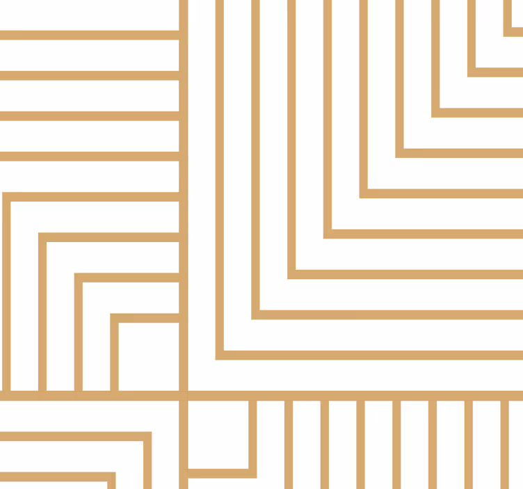 Dining room blind in white and gold geometry - TenStickers