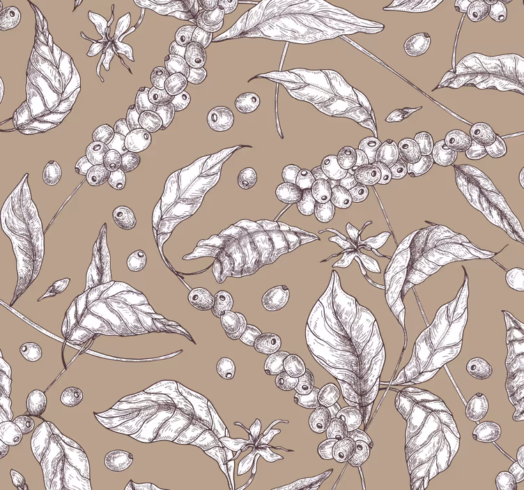 Dining room blind with coffee plant design - TenStickers