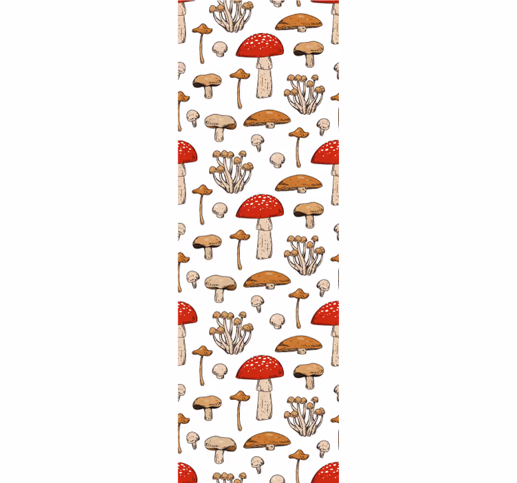 Dining room blind with yellow and red mushrooms - TenStickers