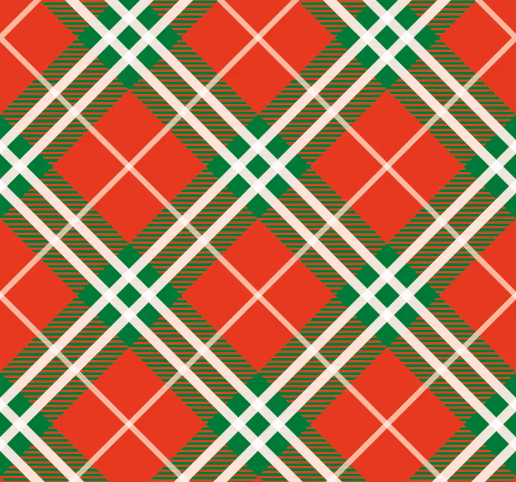 Dining room blind in red and green scottish tartan - TenStickers