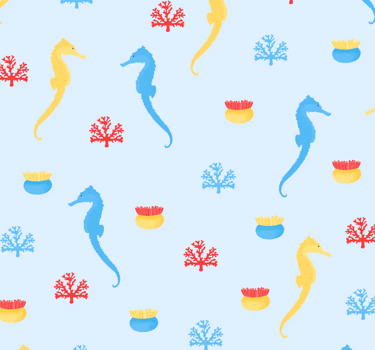 Blind teens seahorse and coral adventure - TenStickers