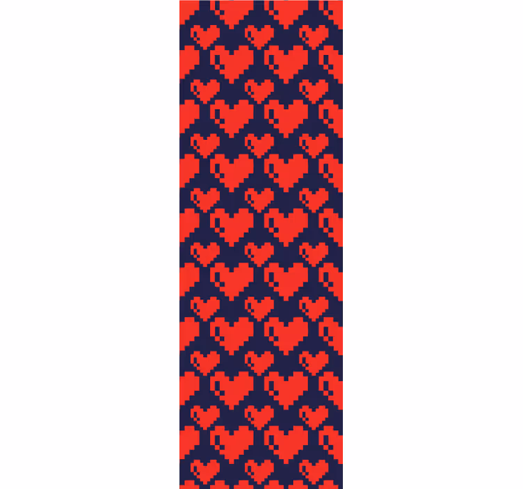 Blind teens geometric red hearts on dark blue - TenStickers