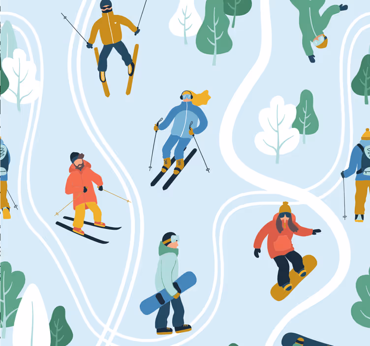 Blind teens blue skiing adventure - TenStickers