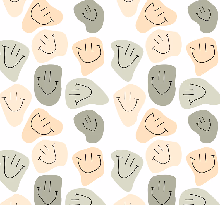 Blind teens simple neutral color smiley faces - TenStickers