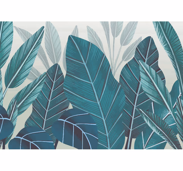 Blind kitchen 3d watercolor tropical leaves - TenStickers