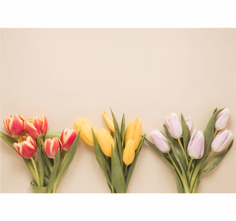 Blind kitchen in three different colors of flowers - TenStickers