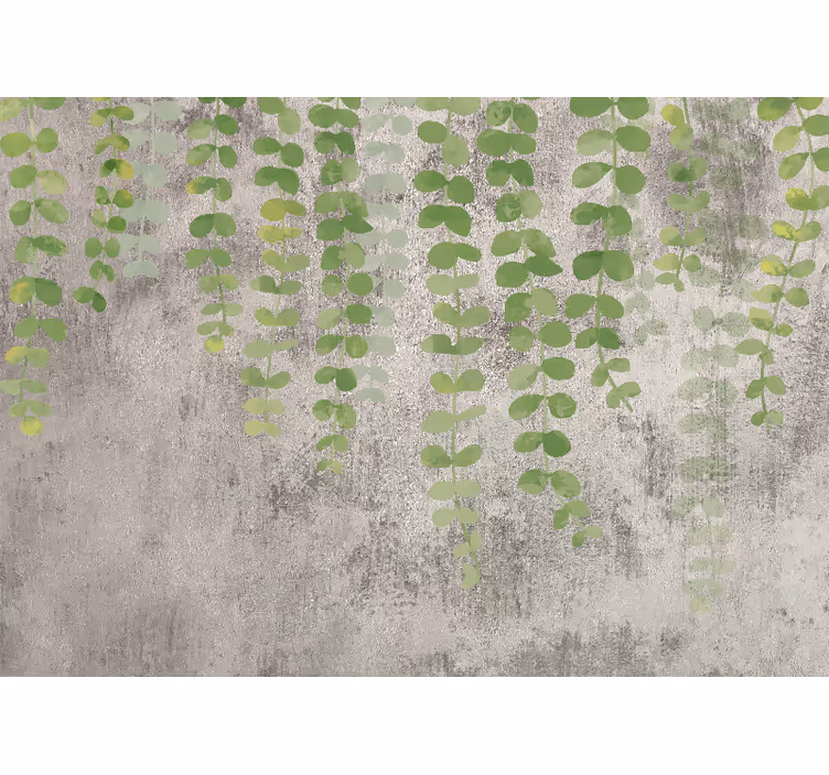 Blind kitchen hanging plants on concrete texture - TenStickers