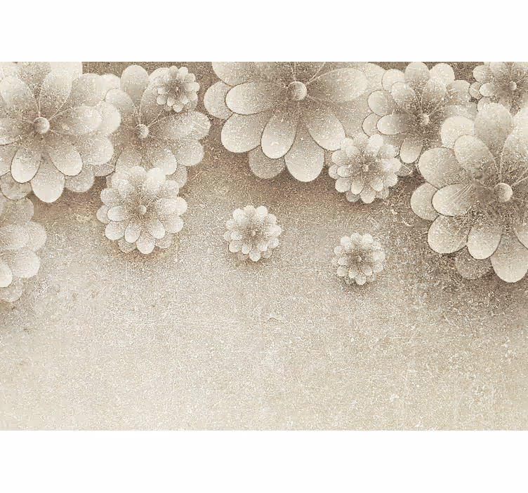Blind kitchen 3d floral design grey color - TenStickers