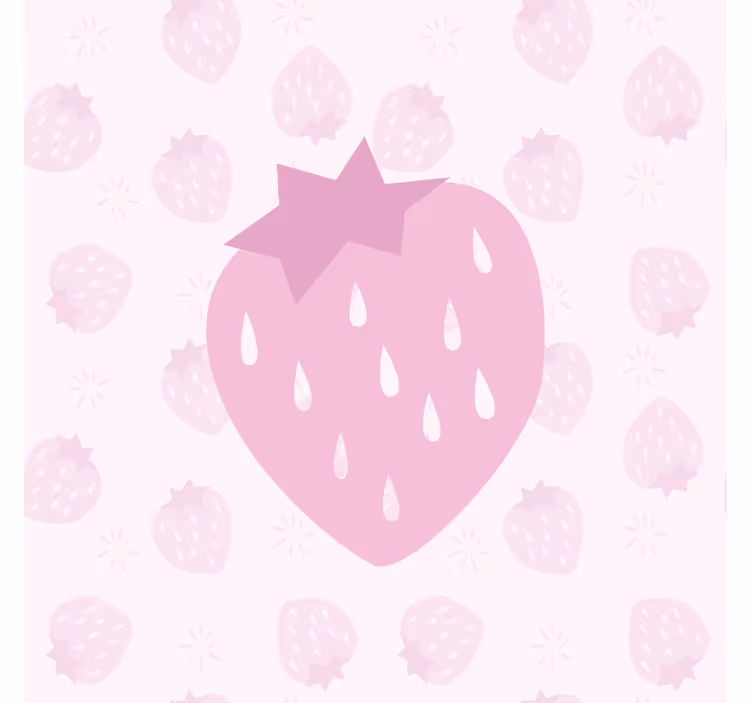 Blind kitchen strawberries pattern on pink - TenStickers
