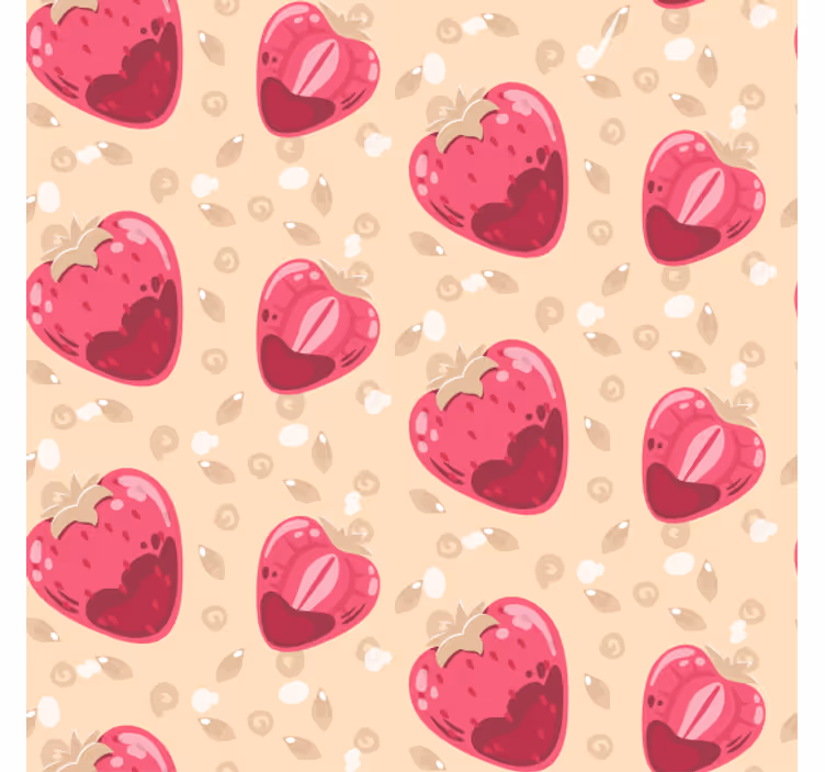 Blind kitchen with strawberry pattern on beige - TenStickers