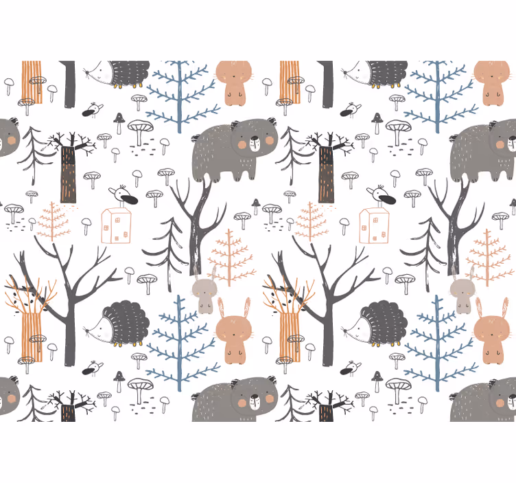 White window blind scandinavian forest wildlife - TenStickers