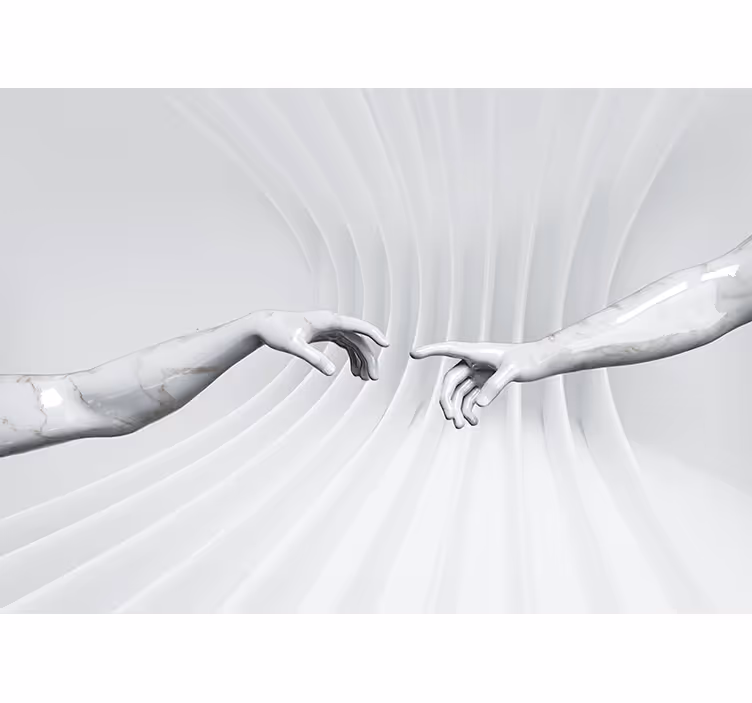 White window blind inspired by creation of adam - TenStickers
