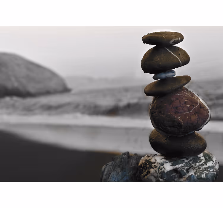 Blind bedroom zen stone stacking decor - TenStickers