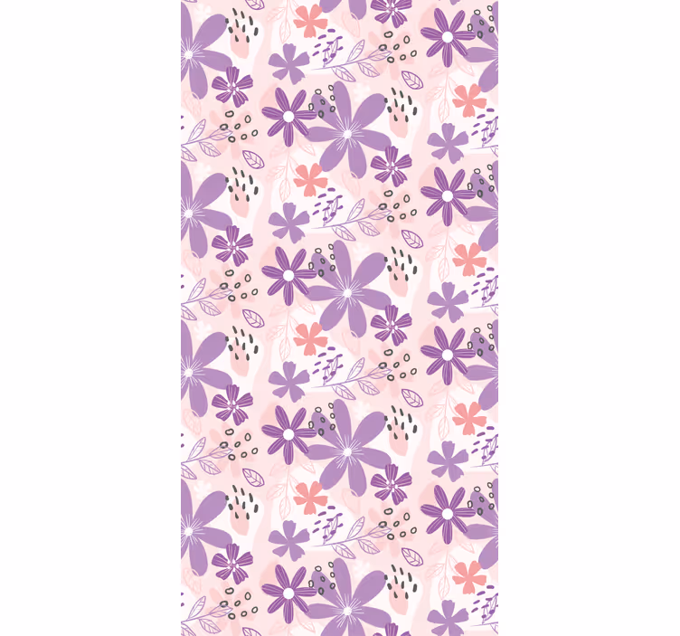 Pink and Purple floral design Teenage blind - TenStickers