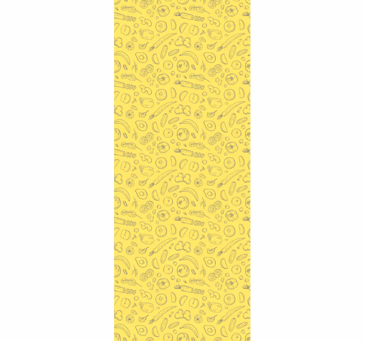 Sketchy fruit pattern blind kitchen - TenStickers