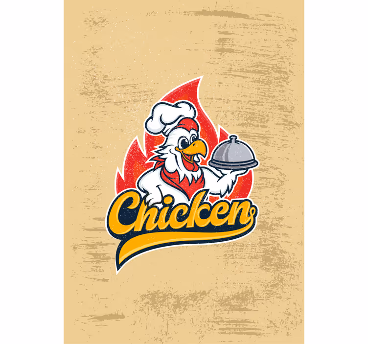 Chef chicken serving blind kitchen - TenStickers