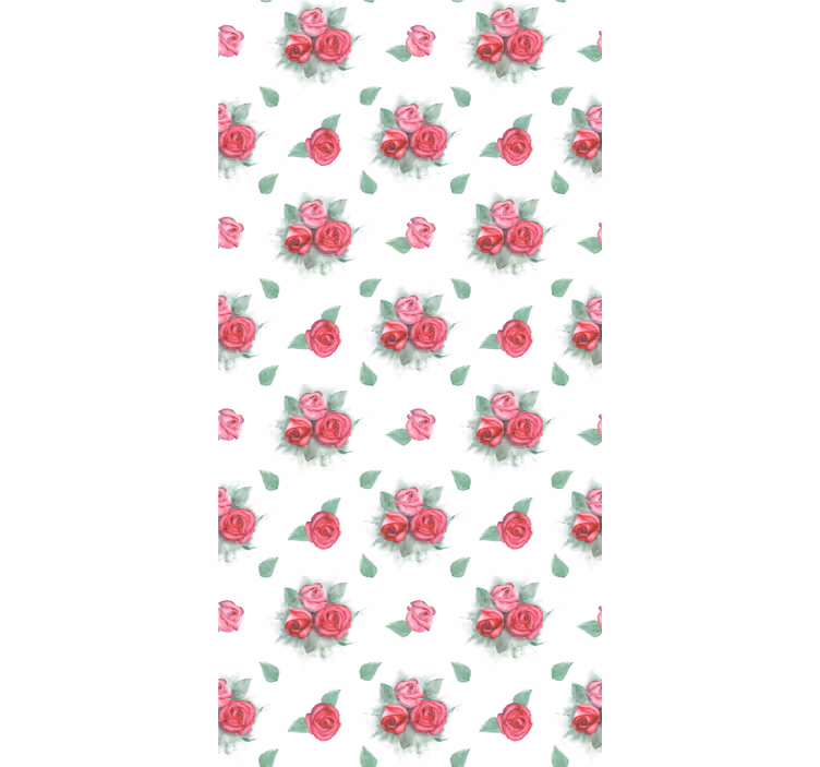 Pink and red roses pattern and plant blind - TenStickers