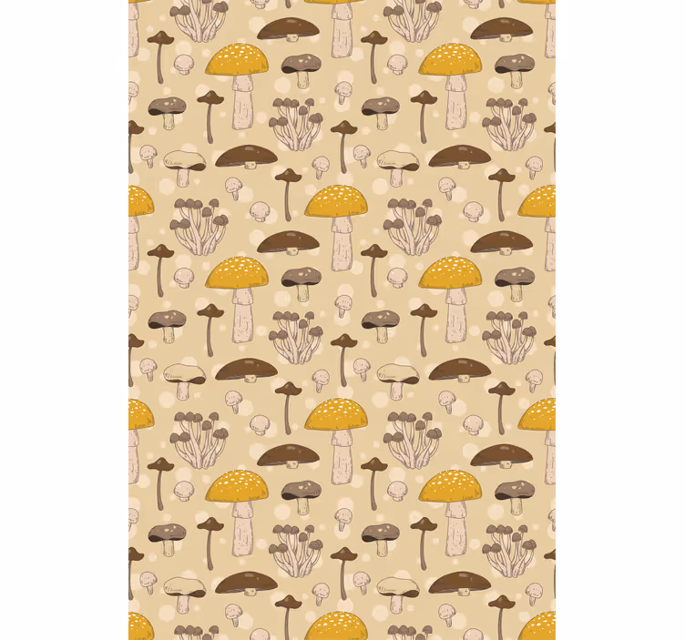 Yellow and brown mushroom Kitchen blind - TenStickers