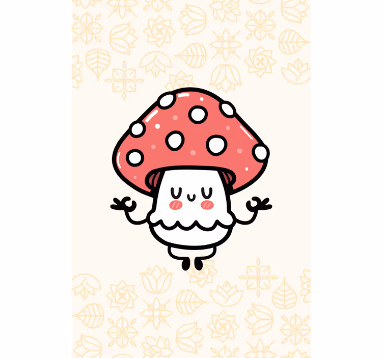 Cute happy mushroom childrens blind - TenStickers