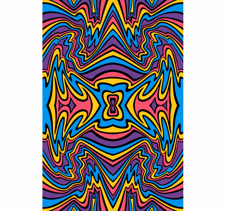 Vivid colors groovy lines Blind painting - TenStickers